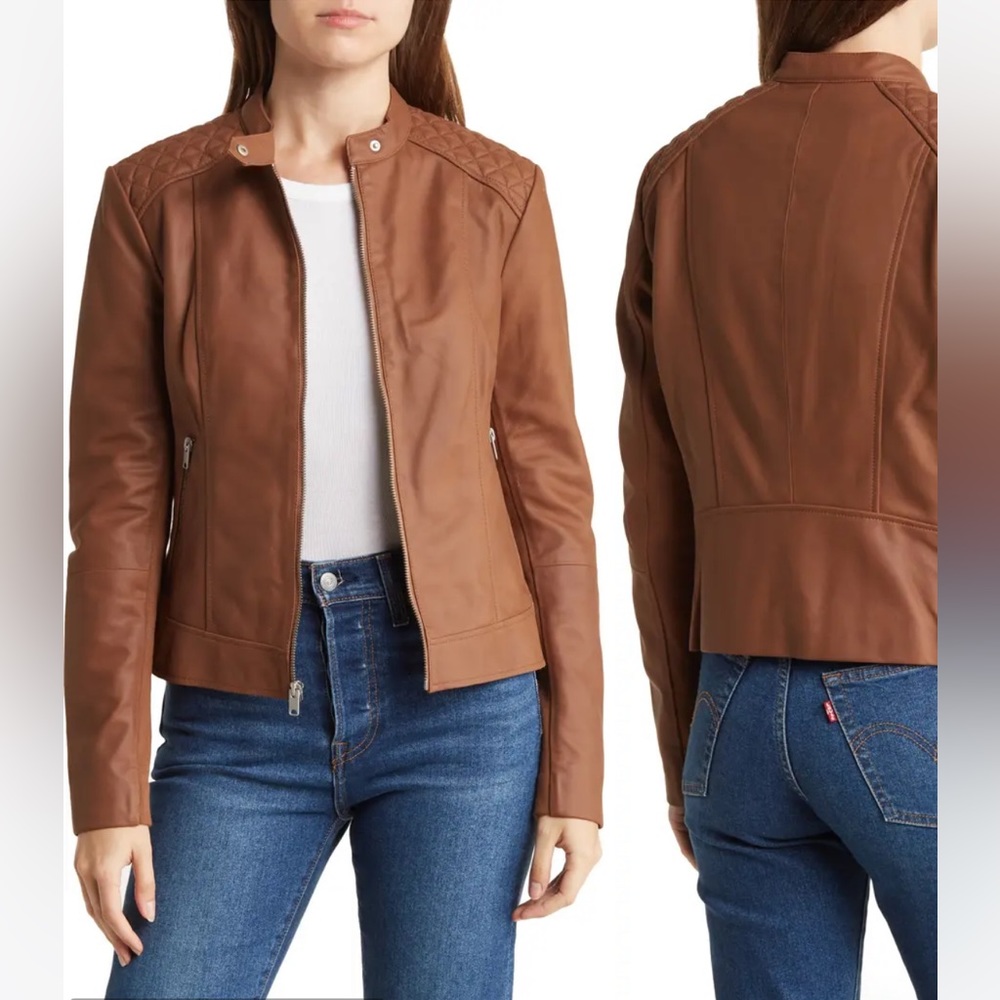 Andrew Marc brown Leather Jacket